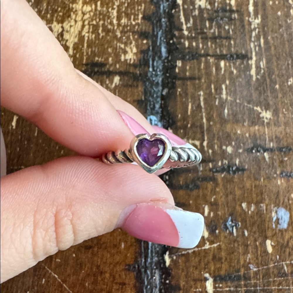 Purple Heart Silver Ring JAMES AVERY Never worn